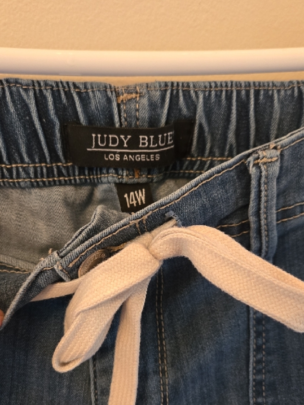 Judy Blue Denim Joggers with Drawstring - Picture 2 of 6